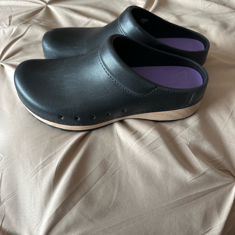 Dansko Black Leather Clogs